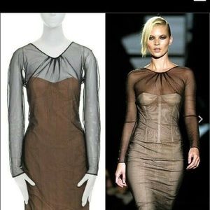 COPY - runway Gucci Tom Ford corseted mesh illusi…